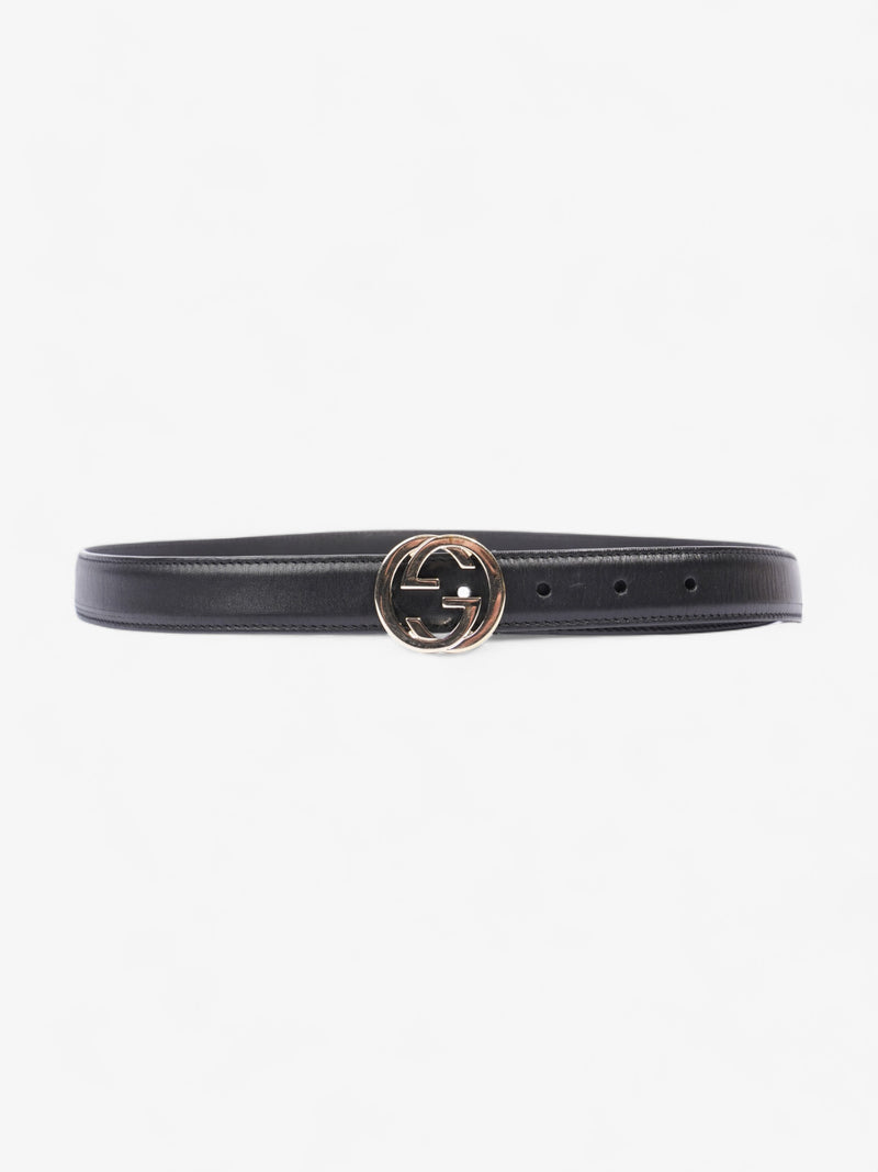  Interlocking G Belt Black Leather 90cm 36