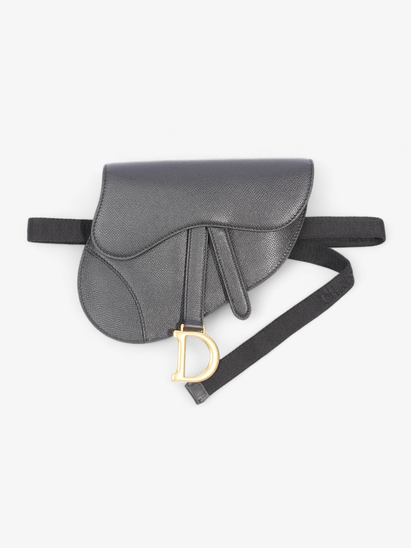  Saddle Pouch Black Calfskin Leather