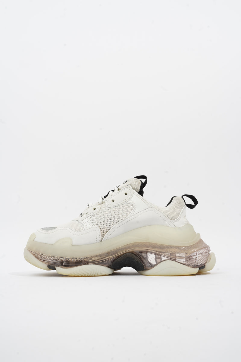 Balenciaga white triple hot sale s clear sole