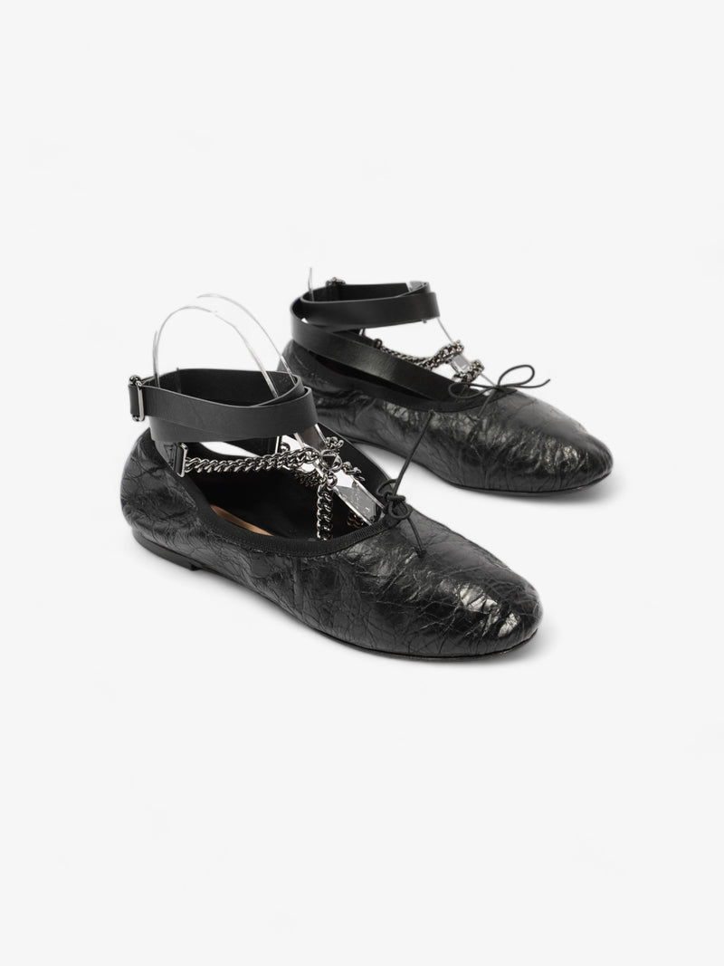  Rockstud Ballet Flat Black Leather EU 36 UK 3