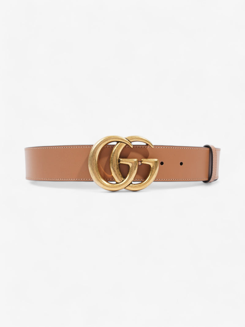  GG Marmont Wide Belt Brown  Leather 80cm 32