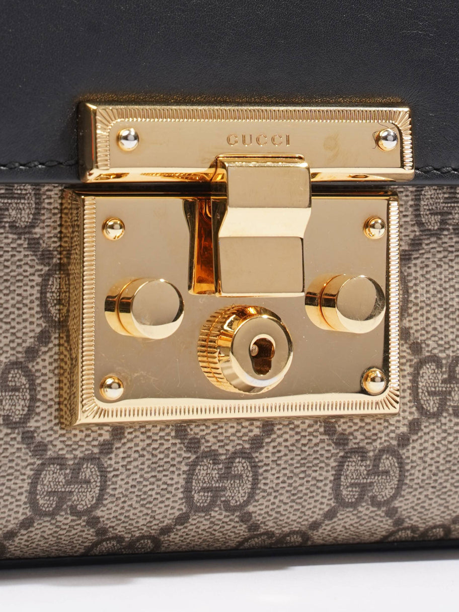 Small Padlock Beige and Black GG Supreme Coated Canvas Image 3