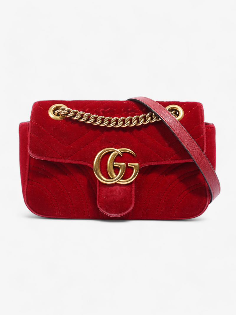  GG Marmont Bag Red Velvet Mini