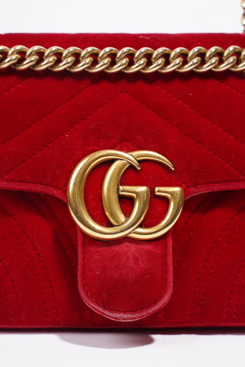 GG Marmont Bag Red Velvet Mini