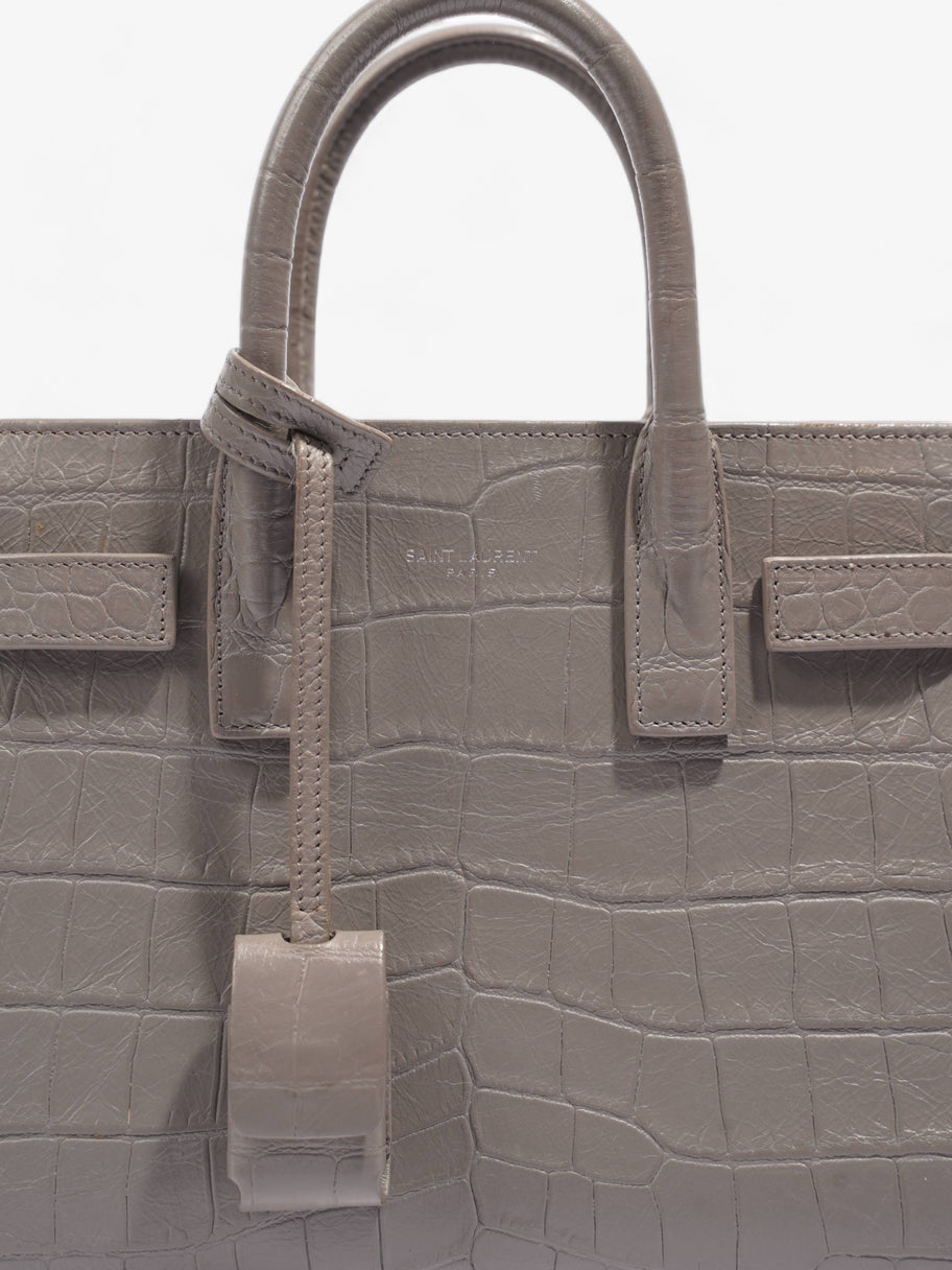 Sac De Jour Grey Croc Embossed Leather Nano Image 3