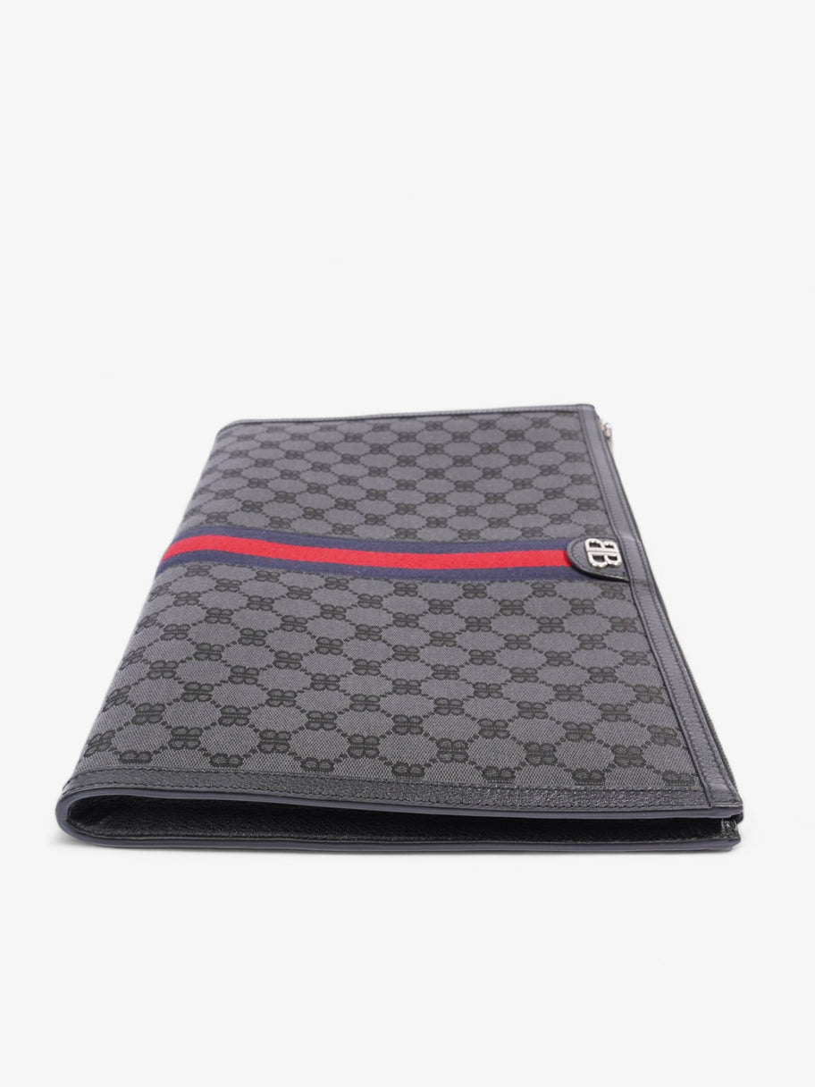 Gucci x Balenciaga The Hacker Project Laptop Pouch Black / Blue And Red Stripe Canvas Image 3