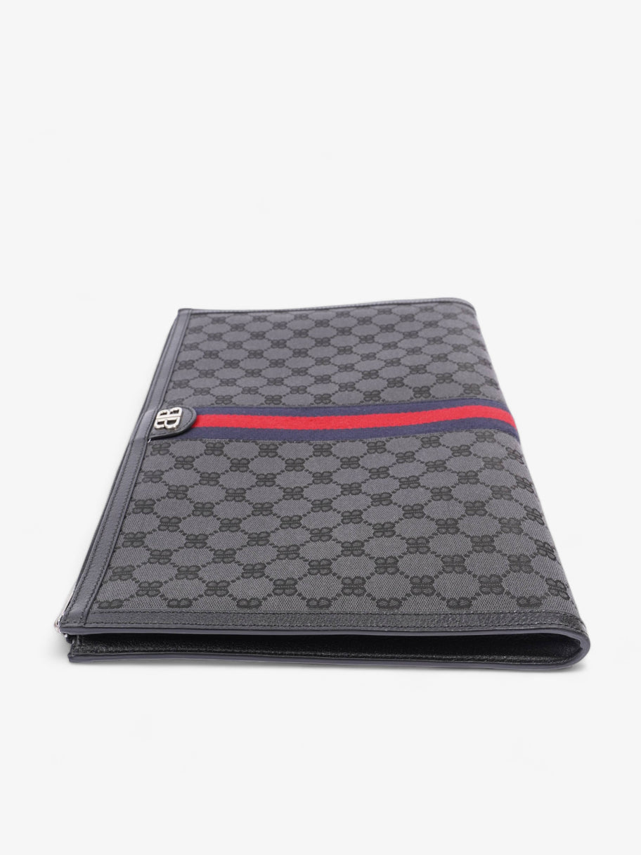 Gucci x Balenciaga The Hacker Project Laptop Pouch Black / Blue And Red Stripe Canvas Image 5