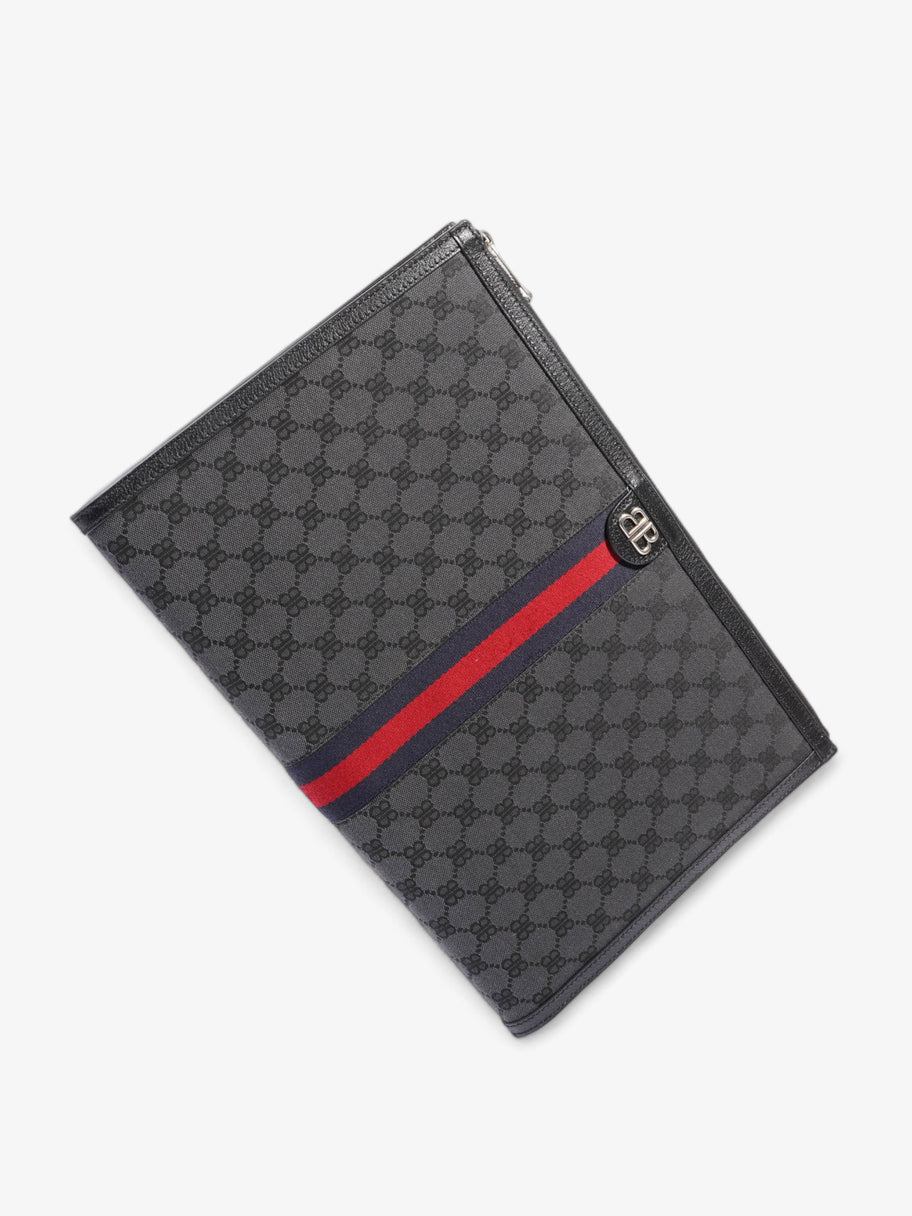 Gucci x Balenciaga The Hacker Project Laptop Pouch Black / Blue And Red Stripe Canvas Image 7