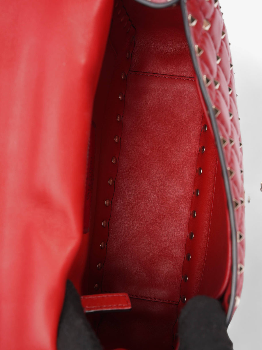 Rockstud Spike Red Lambskin Leather Medium Image 7