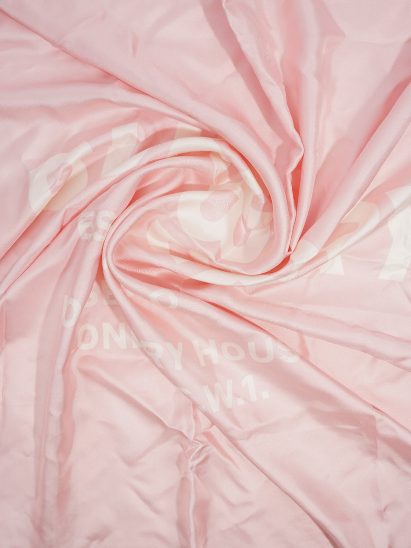  Horse Ferry Inverse Square Scarf Pink / White Silk