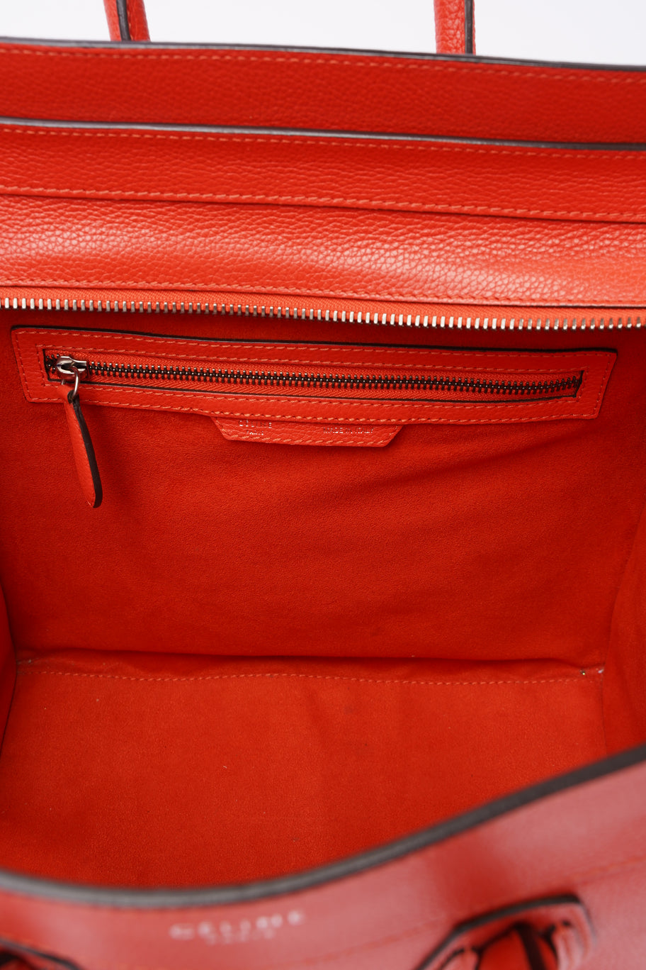 Mini Luggage Orange Grained Leather Image 11