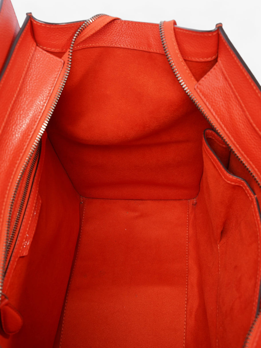 Mini Luggage Orange Grained Leather Image 9