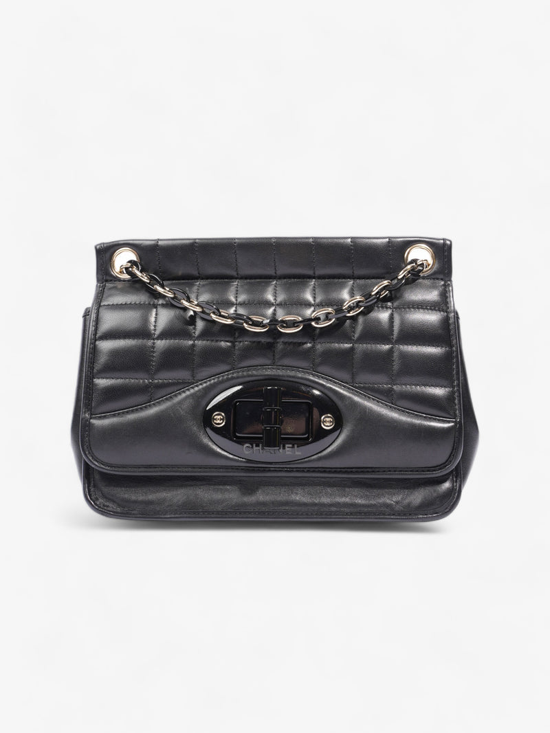  Chain Flap Black Leather