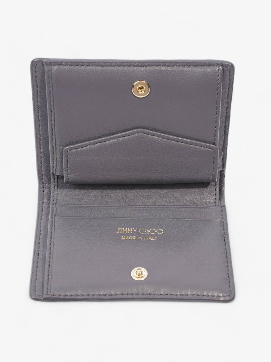 Compact Wallet Grey Leather Image 8