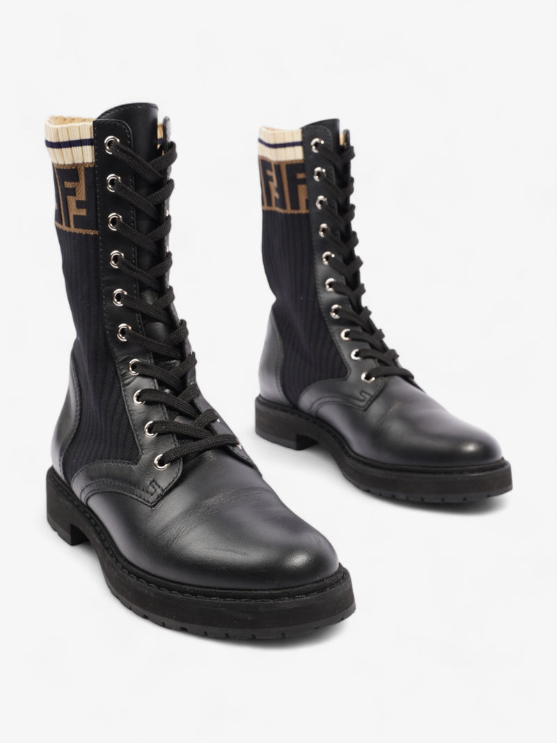  Rockoko Boots Black / Beige Leather EU 37.5 UK 4.5