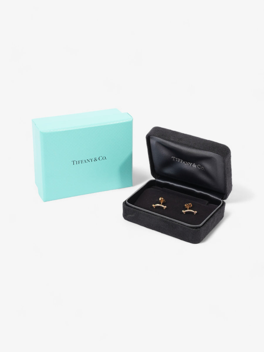 Tiffany and Co Smile Earrings with Diamonds Gold Gold Plated | Luxe  Collective