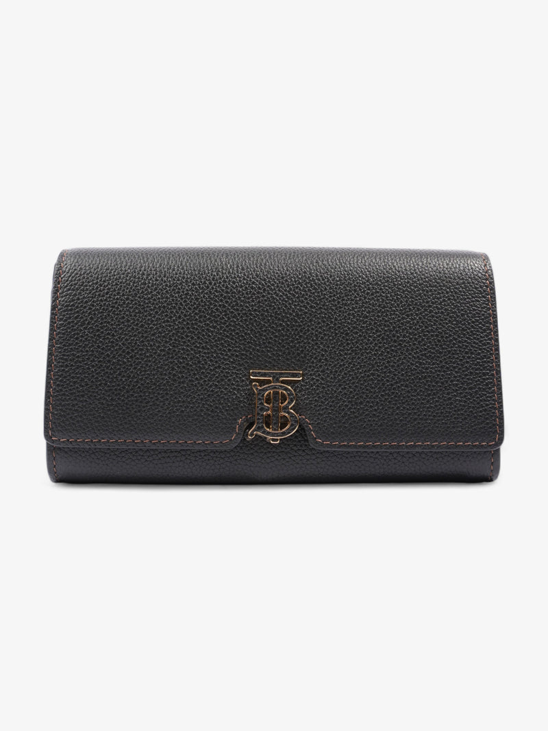  TB Continental Wallet Black Grained Leather