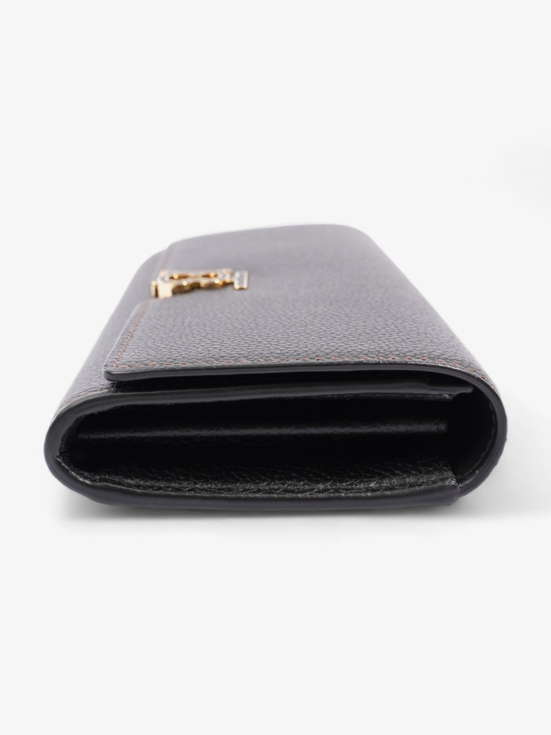 TB Continental Wallet Black Grained Leather