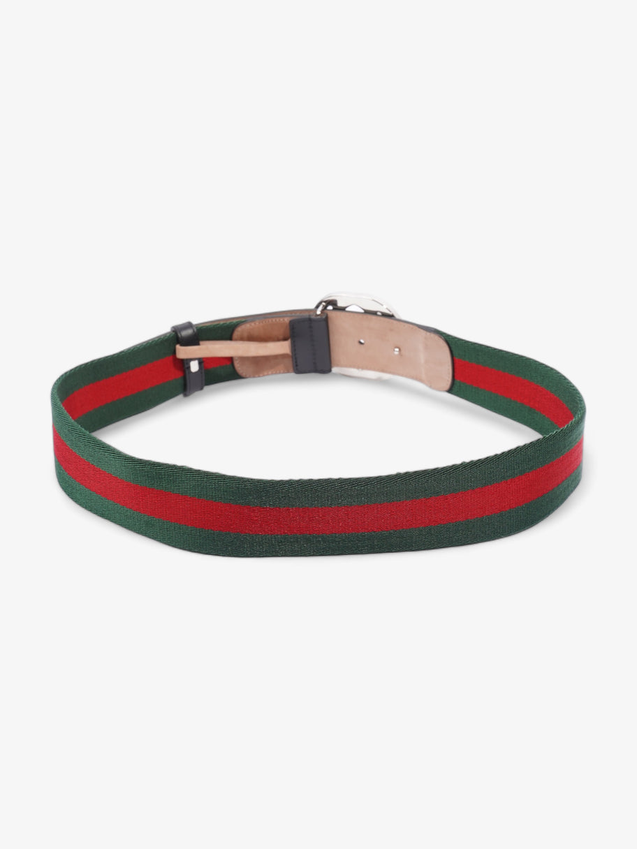 Web Belt with G Buckle Green / Red / Black Leather 80-32 Image 5