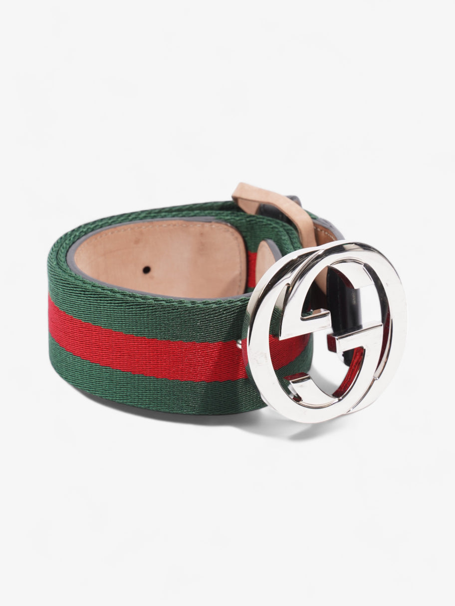 Web Belt with G Buckle Green / Red / Black Leather 80-32 Image 10