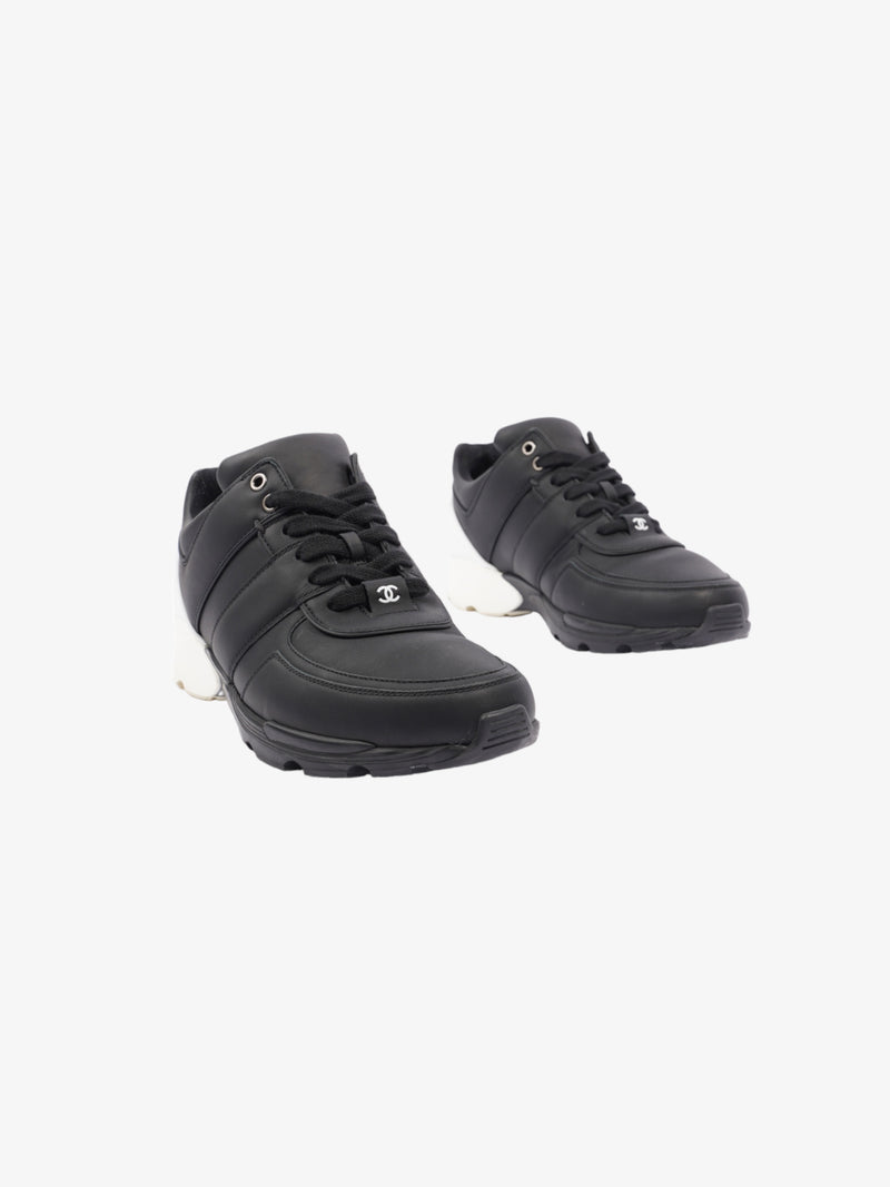  CC Logo Sneakers Black / White Leather EU 40.5 UK 7.5
