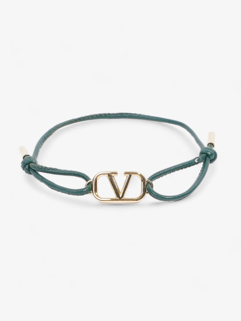  VLogo Signature Leather Cord Green / Gold Cotton