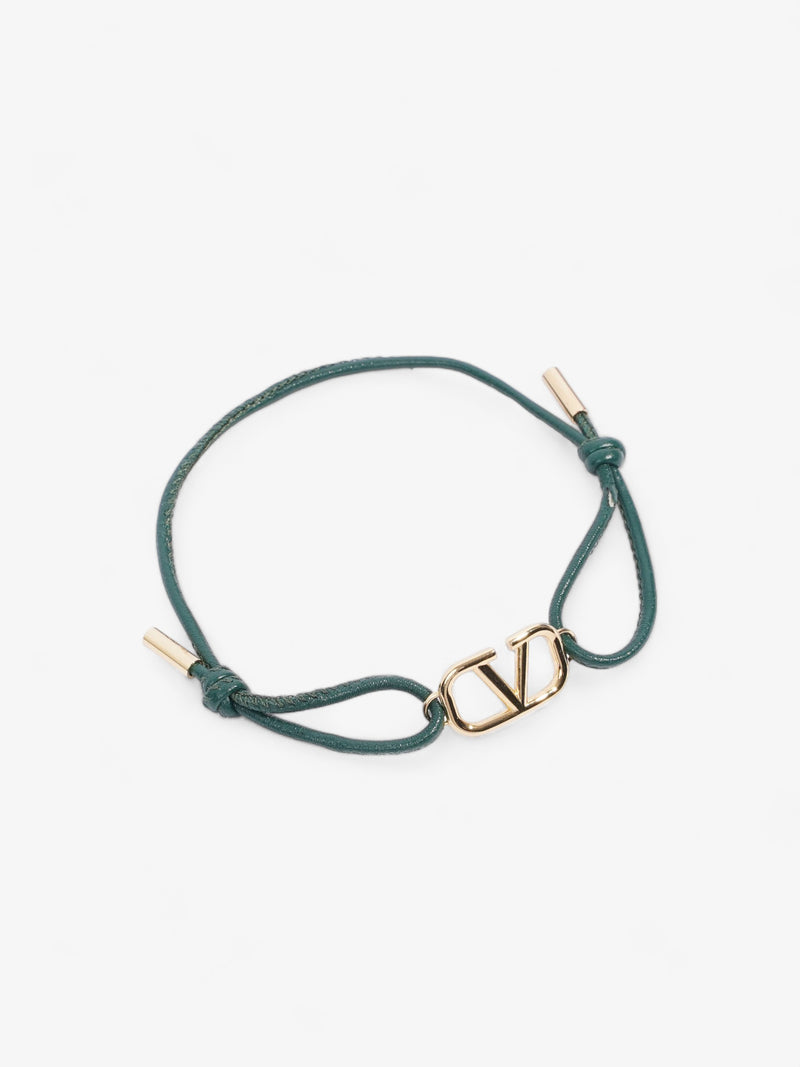  VLogo Signature Leather Cord Green / Gold Cotton