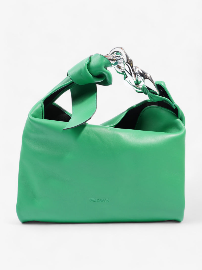  Chain Hobo Bag Green Leather Small