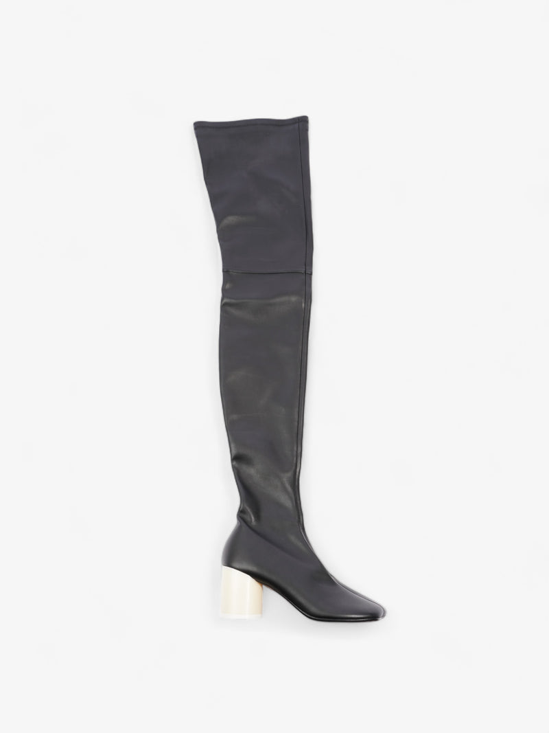  Over The Knee Boots 70mm Black Leather EU 37 UK 4