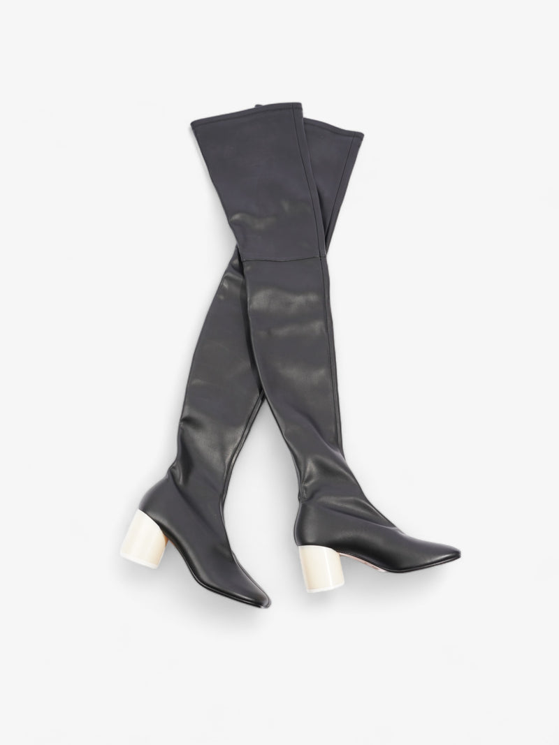  Over The Knee Boots 70mm Black Leather EU 37 UK 4