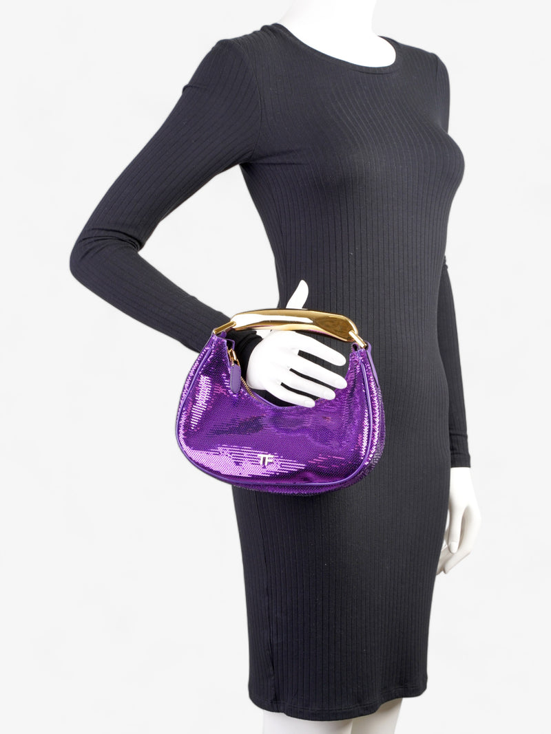 Mini Bianca Tote Bag  Purple Sequin