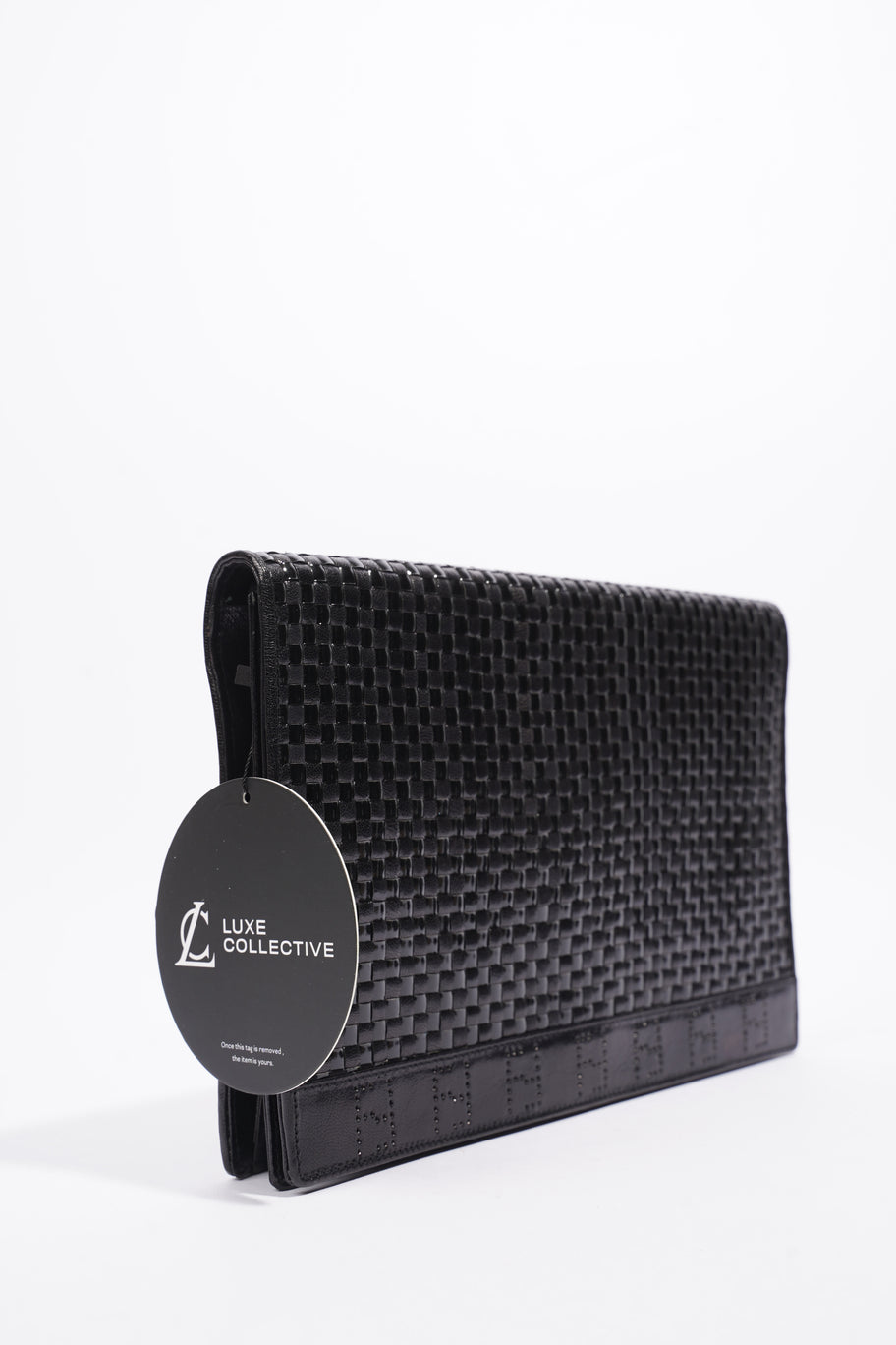 Clutch With Strap Black Leather Image 11