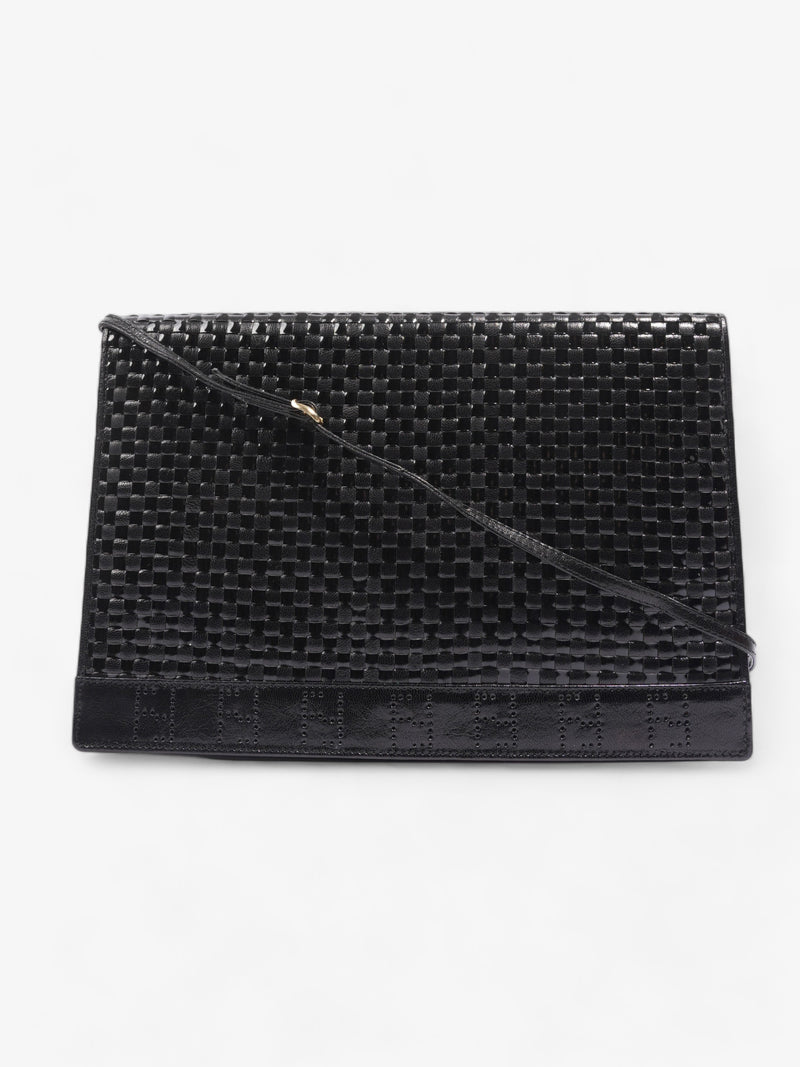  Clutch With Strap Black Leather