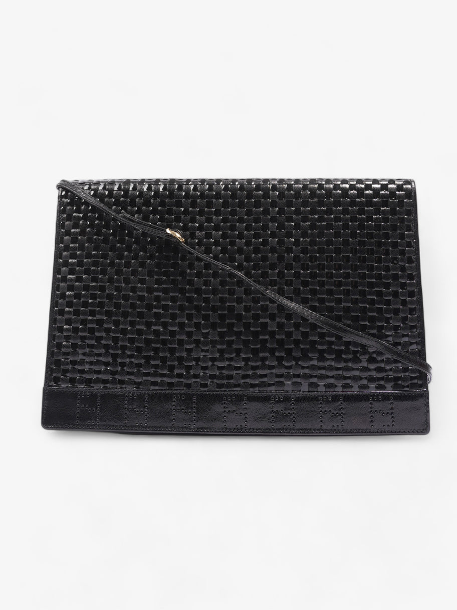 Clutch With Strap Black Leather Image 1