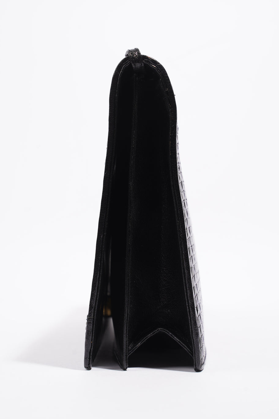 Clutch With Strap Black Leather Image 4