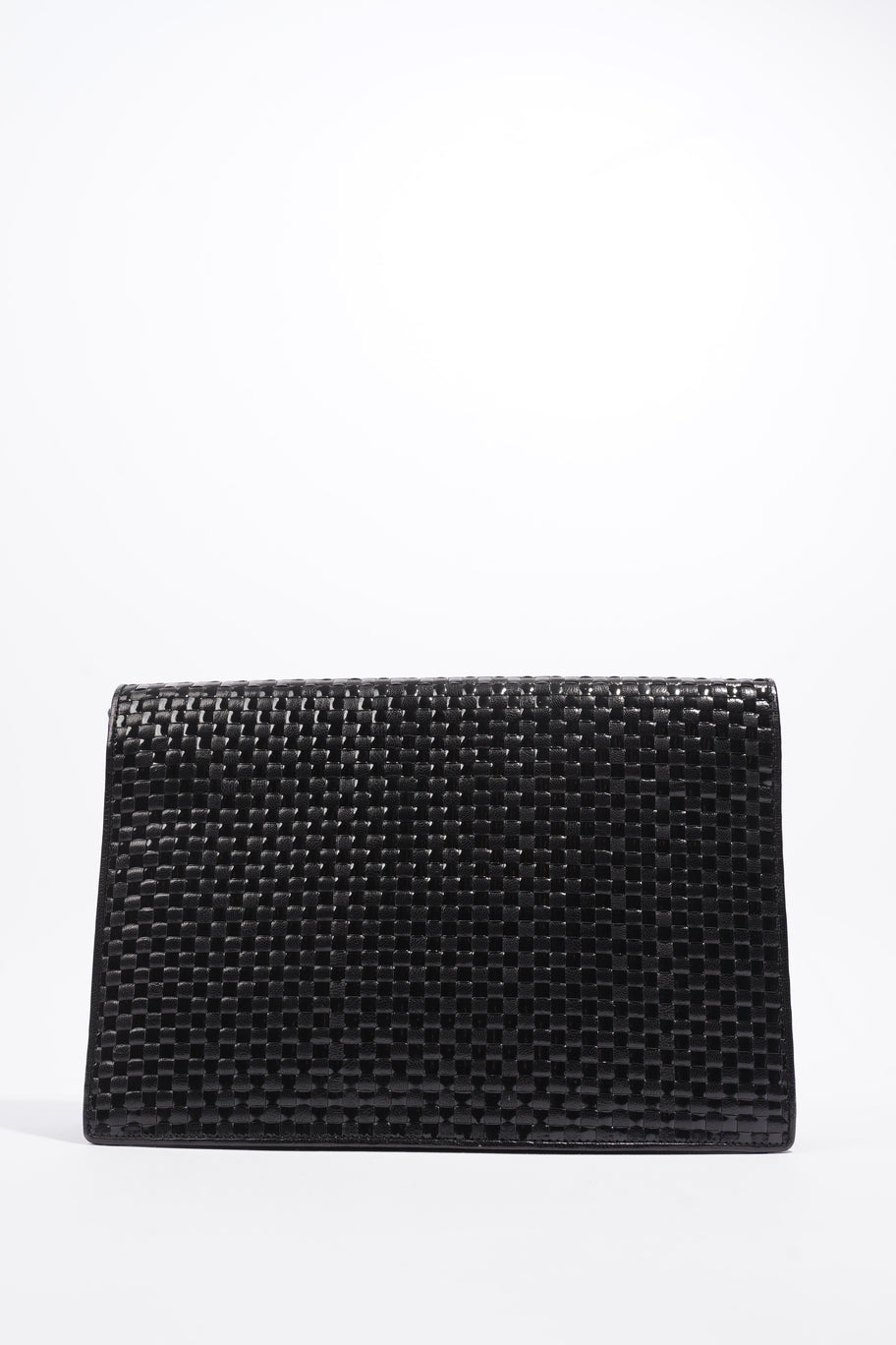 Clutch With Strap Black Leather Image 5