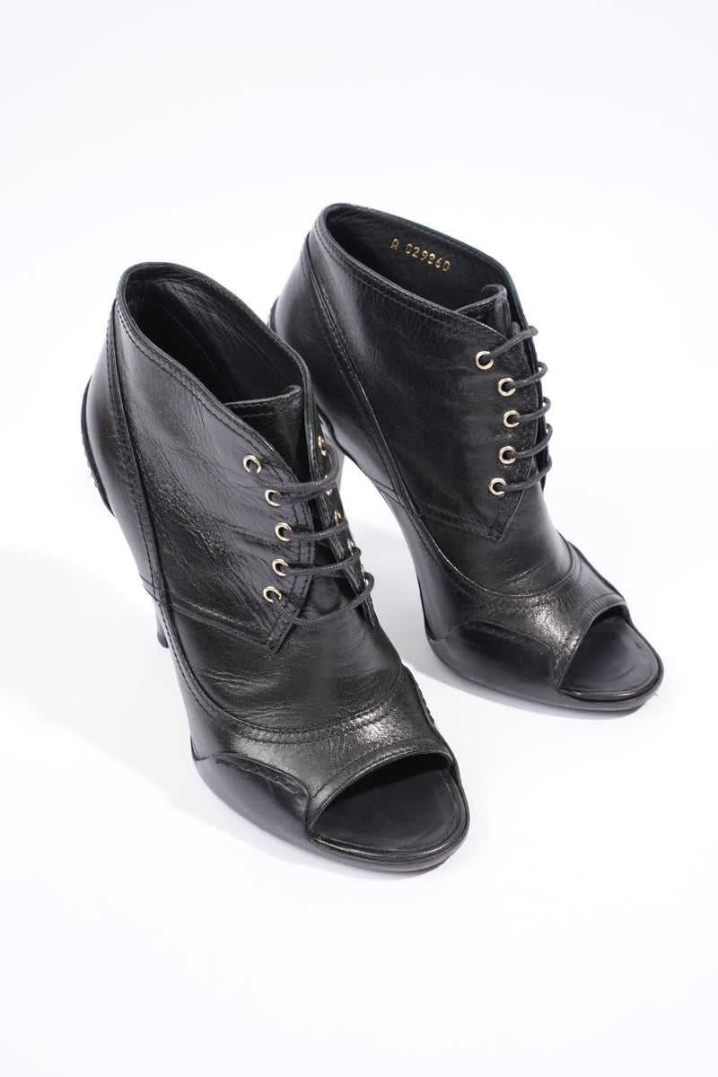  Lace Up Boots 100 Black Leather EU 37.5 UK 4.5