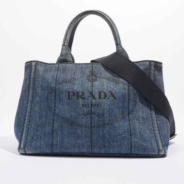 Prada Messenger Bag Blue Leather Perfect Condition