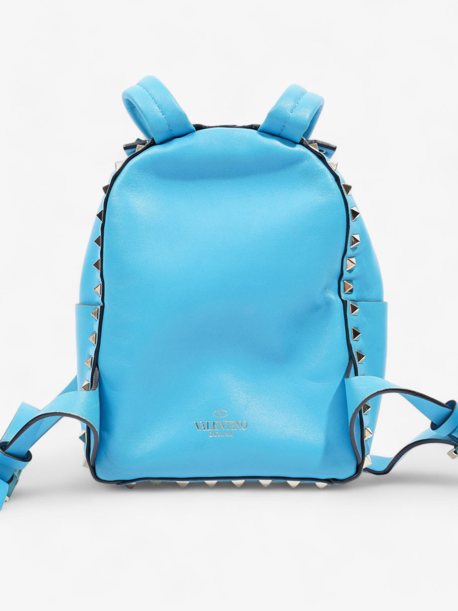 Rockstud Backpack Blue Leather Mini Image 4