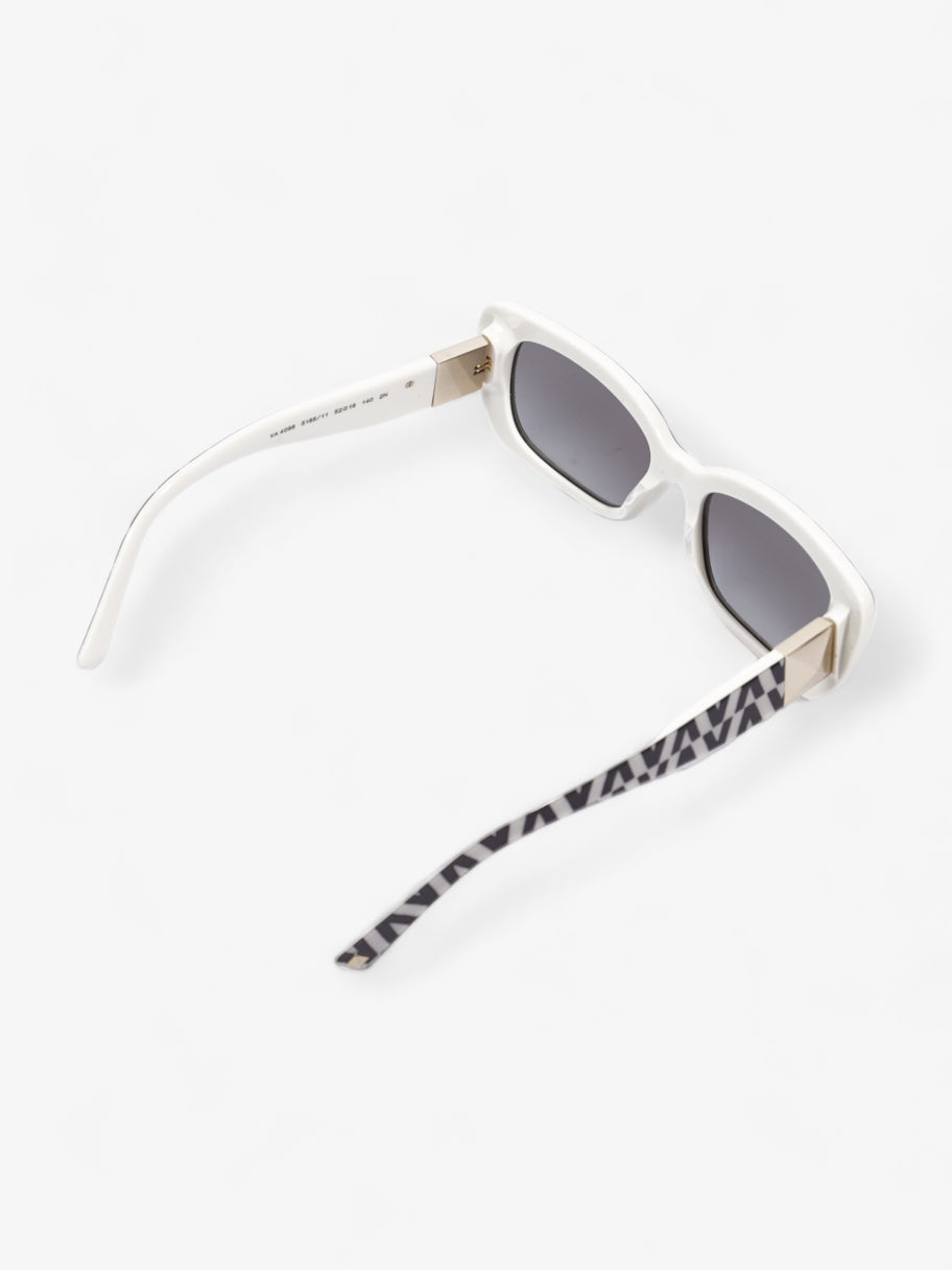 Rectangular Framed Sunglasses 4096 Black / White Acetate 140 Image 8