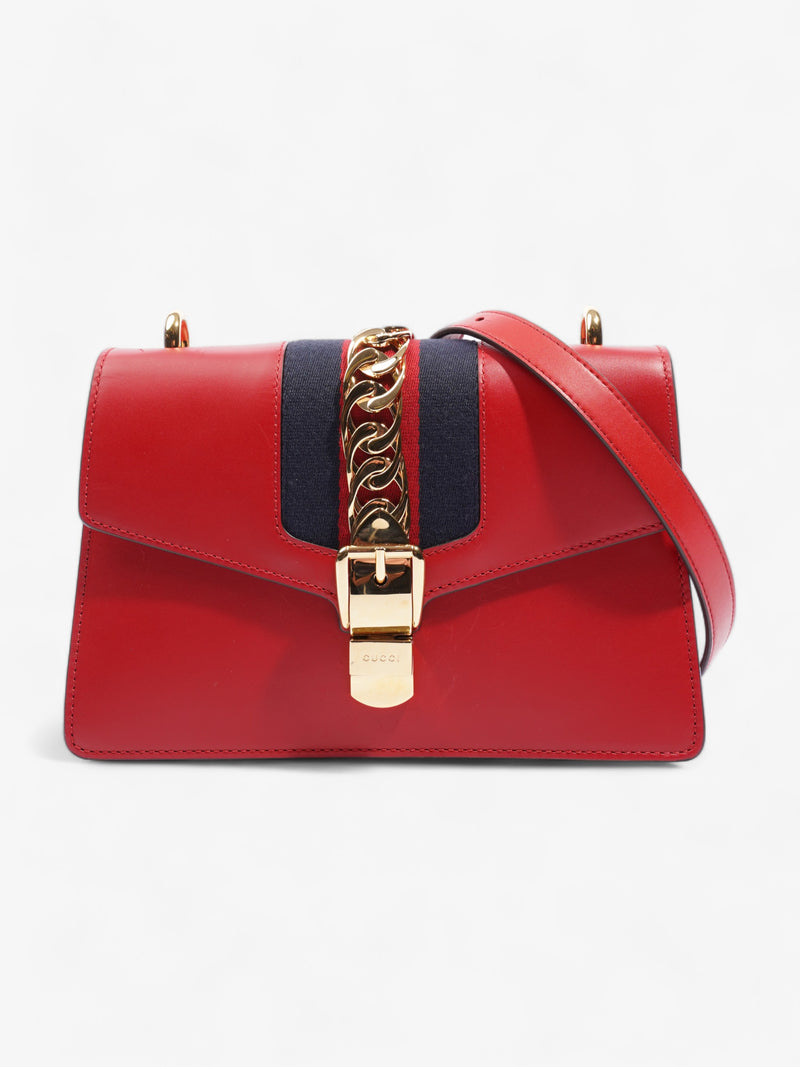  Small Sylvie Red / Navy Leather