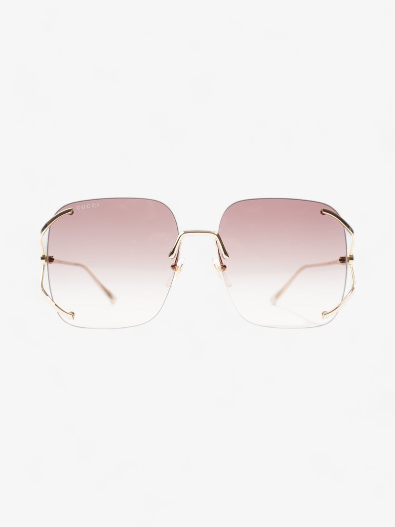  Square Metal Sunglasses Gold / Brown Lens Base Metal 135mm
