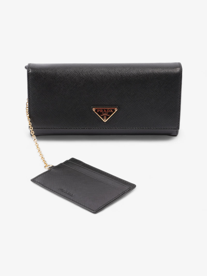  Continental Wallet Black Saffiano Leather