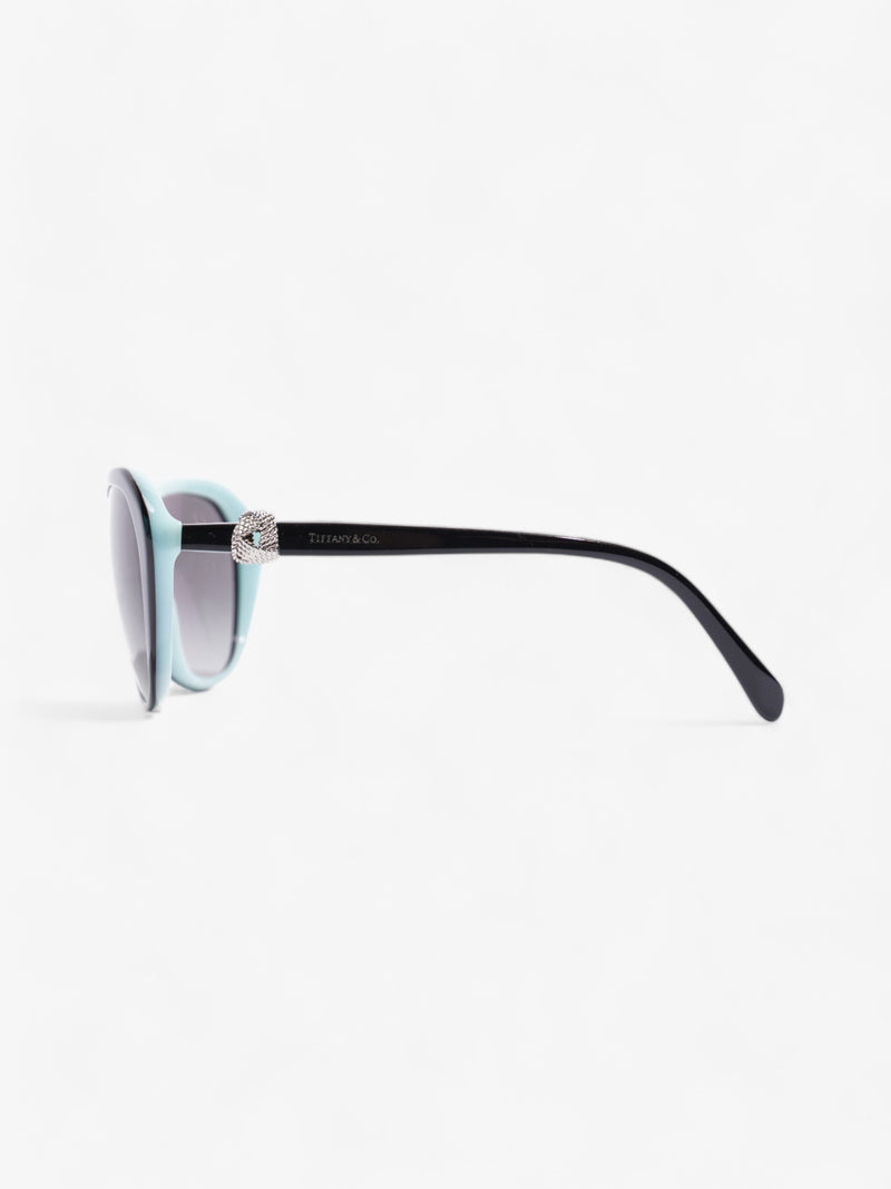  Knot Detailed Sunglasses Black / Blue Acetate 135mm
