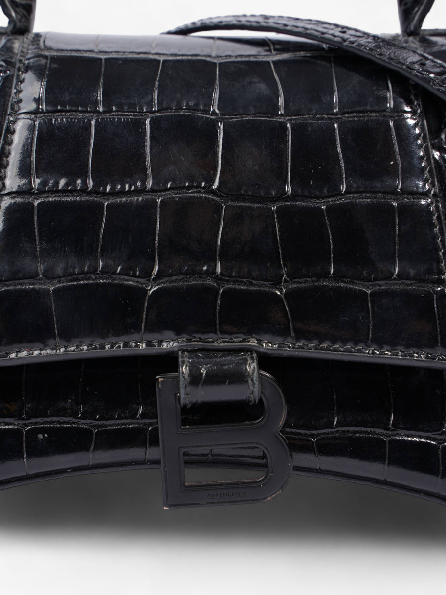 Hourglass Black Calfskin Leather Small Image 3