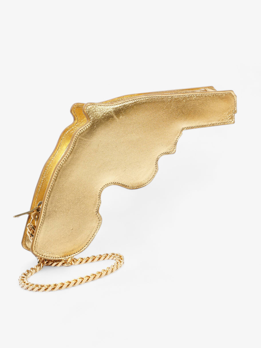 Pistol Clutch Gold Leather Image 4