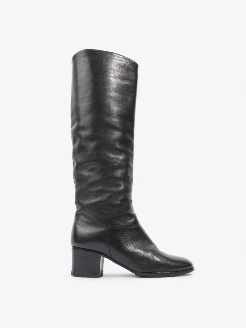  CC Knee High Riding Boots Black Leather EU 36 UK 3