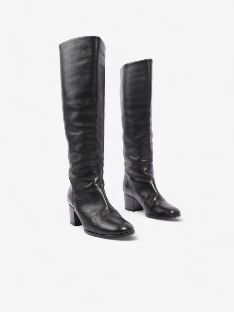  CC Knee High Riding Boots Black Leather EU 36 UK 3