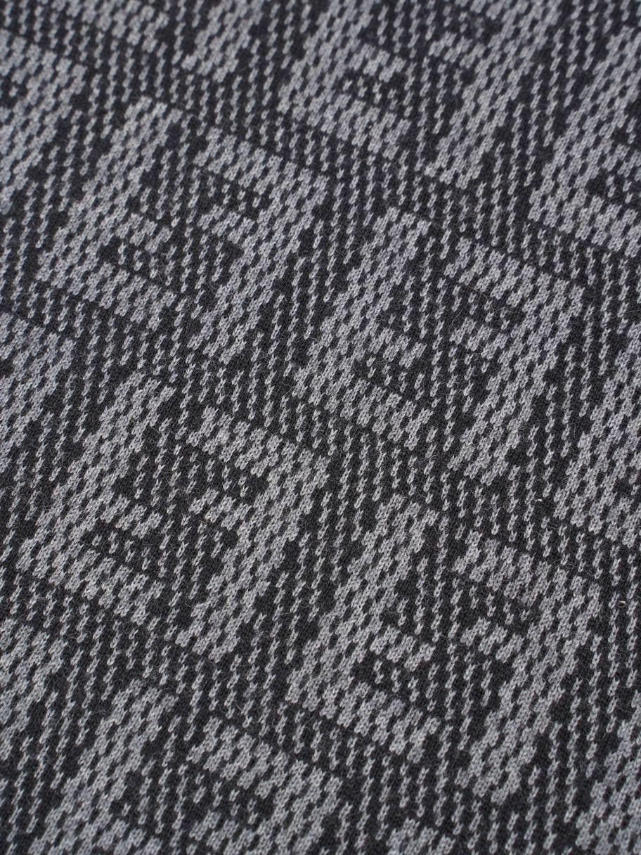 Logo Pattern Scarf Black / Grey Wool Image 2
