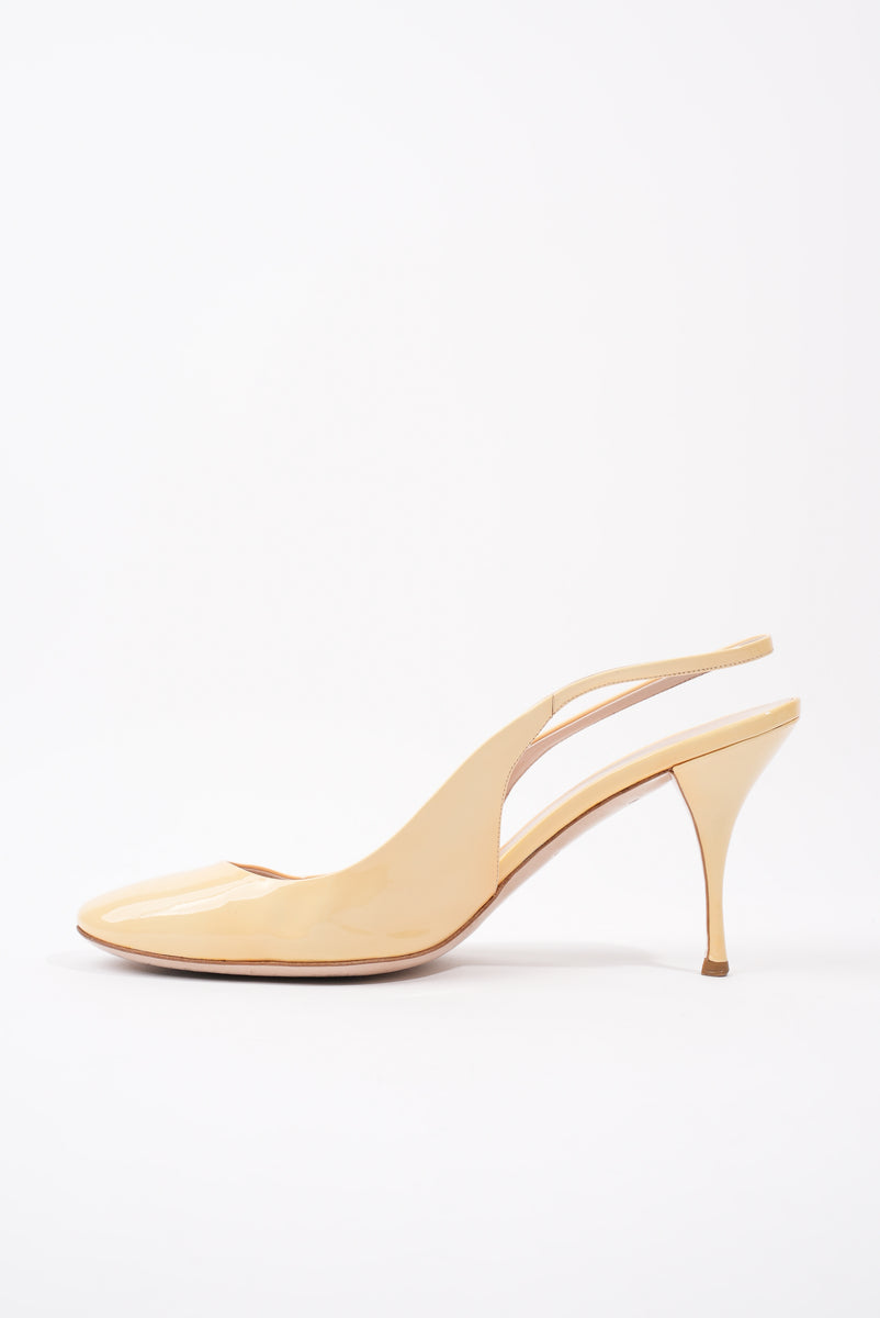 Miu Miu Vernice Slingback 8cm Yellow Patent Leather EU 40 UK 7